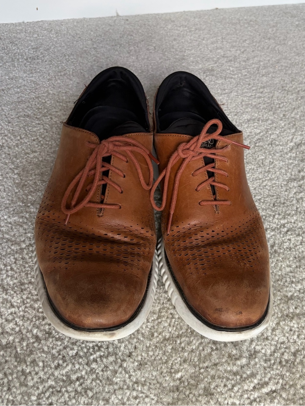 Cloe Haan Men's Brown Leather Lace-Up Casual Dress Shoes